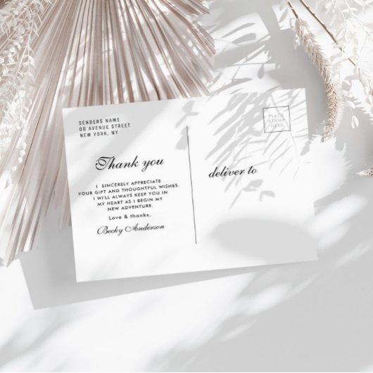 Brush script gouden pet afstuderen dank u briefkaart