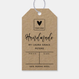Brush Script Handmade Uw Logo Prijs Cadeaulabel