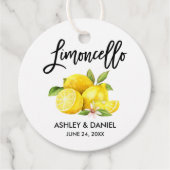 Brush Script Lemons Bruiloft Limoncello Ronde Labe Bedankjes Labels (Voorkant)
