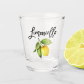 Brush Script Limoncello Waterverf Citroen Shot Glas (Voorkant)