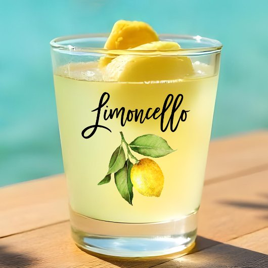 Brush Script Limoncello Waterverf Citroen Shot Glas