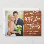 Brush Script Rustic Wood Liefde en Bedankt bruilof (Voorkant)