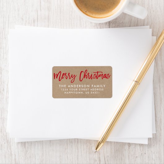 Brush Script Star Merry Kerstkraft Etiket (Insitu)