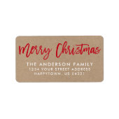 Brush Script Star Merry Kerstkraft Etiket (Voorkant)