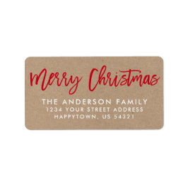 Brush Script Star Merry Kerstkraft Etiket