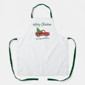 Brush Script Truck met kerstboom Schort (Voorkant)
