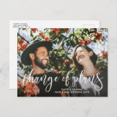 Brush Script Verandering van Plannen Uitgesteld Tr Aankondigingskaart (Voorkant / Achterkant)