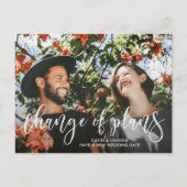 Brush Script Verandering van Plannen Uitgesteld Tr Aankondigingskaart (Voorkant)