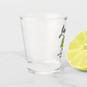 Brush Script Waterverf Citroen Bruiloft Limoncello Shot Glas (Links)