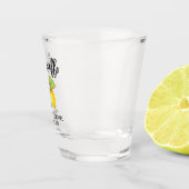 Brush Script Waterverf Citroen Bruiloft Limoncello Shot Glas (Rechts)