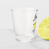 Brush Script Waterverf Citroenen Bruiloft Limoncel Shot Glas (Links)