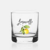 Brush Script Waterverf Lemon Limoncello Glass Whisky Glas (Voorkant)