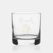 Brush Script Waterverf Lemon Limoncello Glass Whisky Glas (Achterkant)