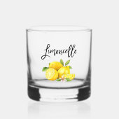 Brush Script Waterverf Lemons Limoncello Glass Whisky Glas (Voorkant)