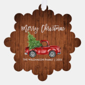 Brush Script Waterverf  Truck Wood Print Ornament Kaart (Voorkant)