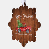 Brush Script Waterverf  Truck Wood Print Ornament Kaart (Links)