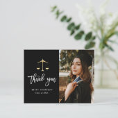 Brush script wet school afstuderen dank u briefkaart (Staand voorkant)