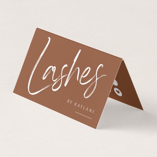 Brush Script Wimpers Vouwde Zakelijke & Loyalty Ca Visitekaartje (Voorkant)
