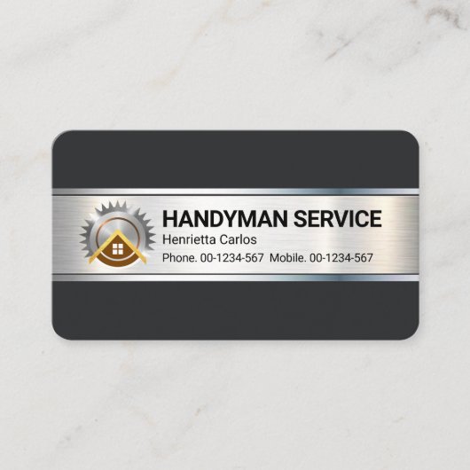 Brush Silver Metal Bord voor Handyman Visitekaartje (Voorkant)