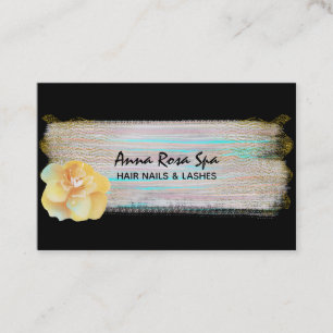 *~* Brush Splash Stripe Gold Glitter Abstract Visitekaartje