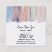 *~* Brush Splash Stripe Gold Glitter Roos Bud Vierkante Visitekaartje (Achterkant)