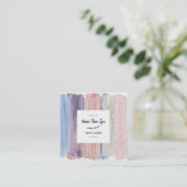 *~* Brush Splash Stripe Gold Glitter Roos Bud Vierkante Visitekaartje (Staand voorkant)