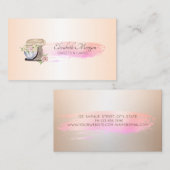 Brush Stroke Bakkerij Retro Mixer Bloemen Visitekaartje (Voorkant / Achterkant)