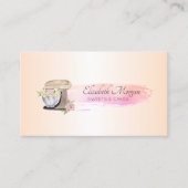 Brush Stroke Bakkerij Retro Mixer Bloemen Visitekaartje (Voorkant)