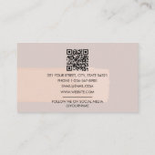 Brush Stroke Blush Pink QR-code Visitekaartje (Achterkant)