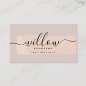 Brush Stroke Blush Pink QR-code Visitekaartje (Voorkant)