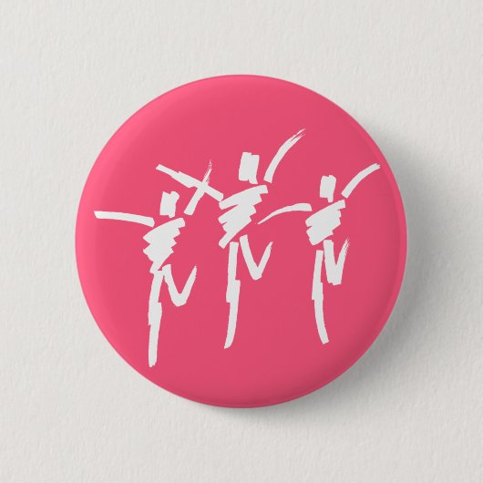 Brush Stroke Dance Trio Button in donkerroze (Voorkant)