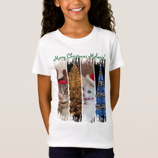 Brush Stroke Feestelijke Kerst Kind T-shirt (Voorkant)