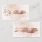 Brush Stroke Glitter Cupcake Waterverf Visitekaartje (Voorkant / Achterkant)