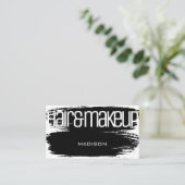 Brush Stroke Modern Zwart-wit Beauty Salon Visitekaartje (Staand voorkant)