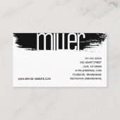 Brush Stroke Modern Zwart-wit Beauty Salon Visitekaartje (Achterkant)