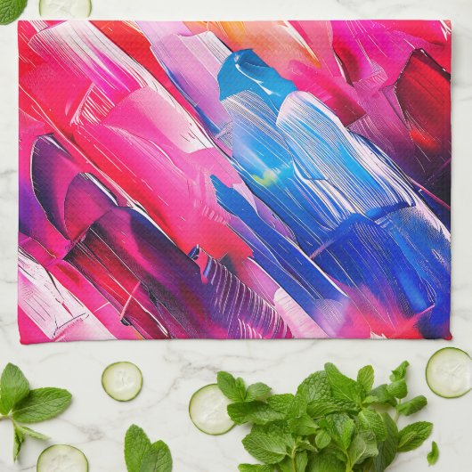 brush strokes pattern 2 theedoek (Gevouwen)