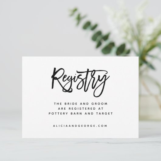 Brush Typography Registry Kaart (Staand voorkant)