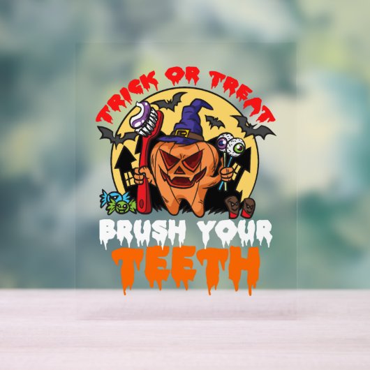 Brush Your Teeth Funny Dental Hygienist Pun Acryl Bord (Neutraal)