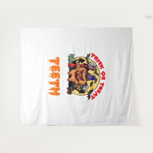 Brush Your Teeth Funny Dental Hygienist Pun Wandkleed (Voorkant (horizontaal))