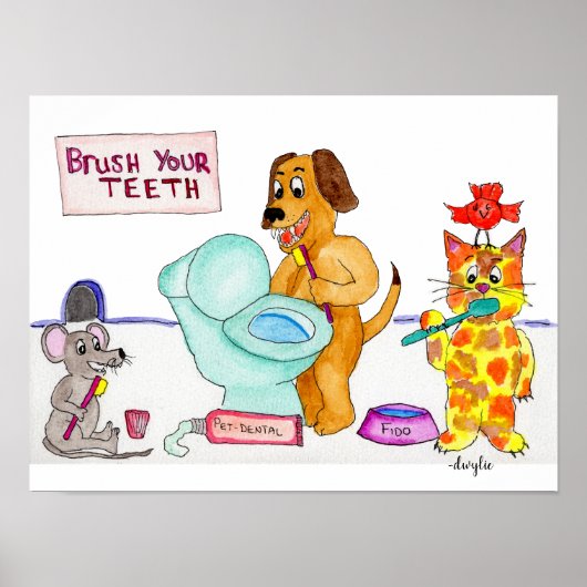 Brush Your Teeth Poster (Voorkant)