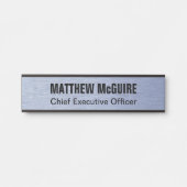 Brushed Blue Metal Look Kantoor Deurbordje (Voorkant)