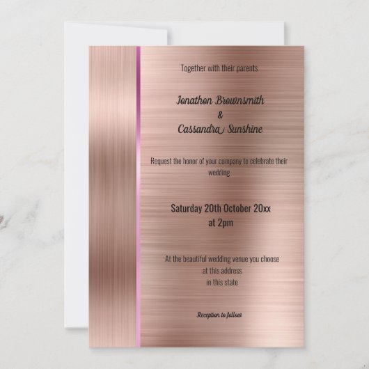 BRUSHED BRONZE TRIMMED 2 INVITATIE KAART (Voorkant)