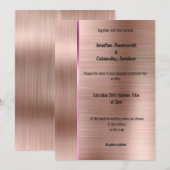 BRUSHED BRONZE TRIMMED 2 INVITATIE KAART (Voorkant / Achterkant)
