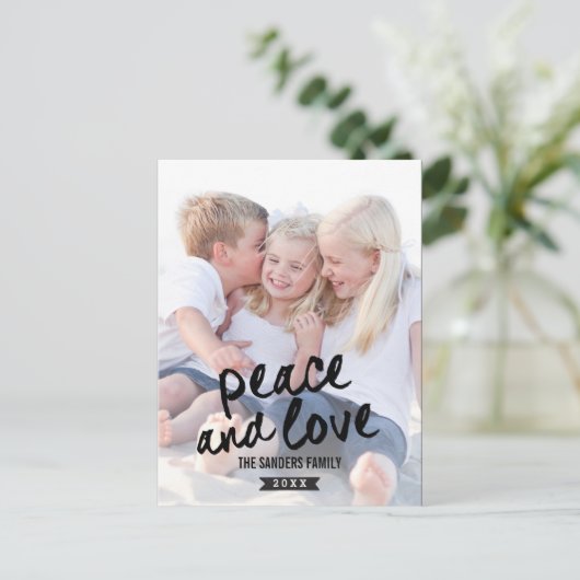 Brushed Charm Holiday Photo Card Briefkaart (Staand voorkant)