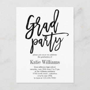 Brushed Editable Color Graduation Party Invitation Briefkaart