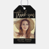 Brushed Glimme BEWERKBARE KLEUR Afstuderen Favor T Cadeaulabel (Voorkant)