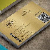 Brushed Gold Metal Effect QR-code Verbind met ons Visitekaartje