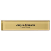 Brushed Gold Retro Bold Serif Desk Name Plate Naambordje (Voorkant)