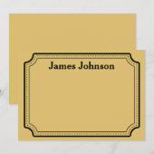 Brushed Gold Retro Bold Serif Desk Name Plate Notitiekaartje (Voorkant / Achterkant)