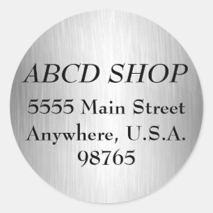 Brushed Metal Look Adresetiketten Stickers